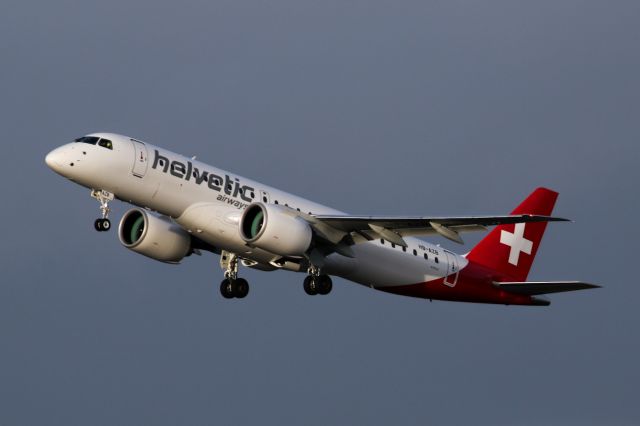 Embraer E190-E2 (HB-AZB) - SWR395 departing to ZRH with the recently delivered E190-2 an interesting change from the usual E190/A319/320 mix