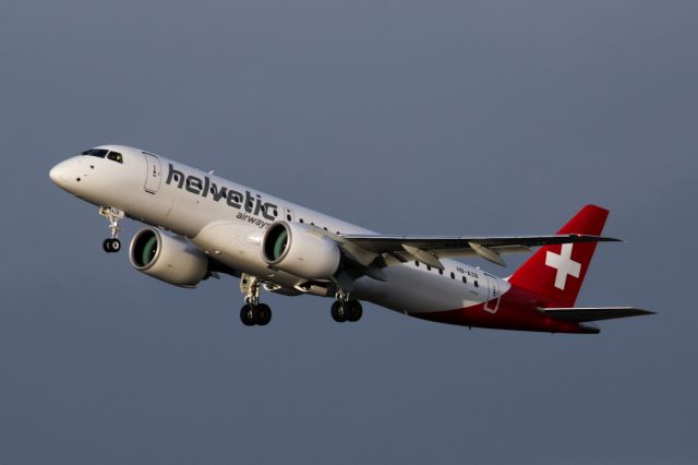 Embraer E190-E2 (HB-AZB) - SWR395 departing to ZRH with the recently delivered E190-2 an interesting change from the usual E190/A319/320 mix