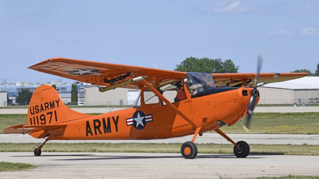 Cessna L-19 Bird Dog (N90671) - Taxiing for departure at AirVenture 2023