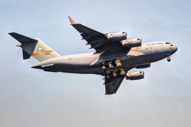 Boeing Globemaster III — - A C-17 makes a dirty pass at Dayton International Airport.