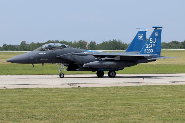 McDonnell Douglas F-15 Eagle (87-0200) - 'SIEGE 21' flight X 3 departing with the last wave. After 2 weeks of training with the New Hampshire Air National Guard, 10 F-15E Strike Eagles are returning home to Seymour Johnson AFB in North Carolina