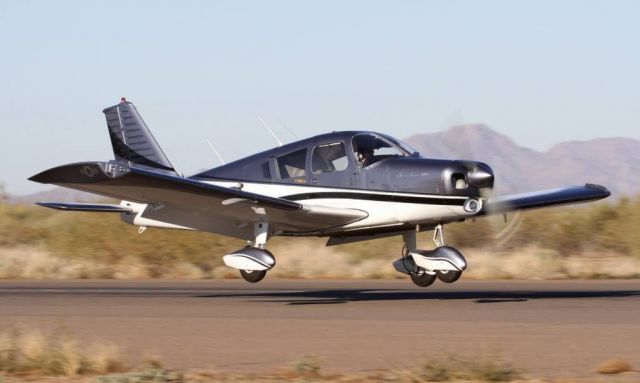 Piper Cherokee (N8483R) - This is me landing at Coolidge, AZ for a fly-in breakfast.