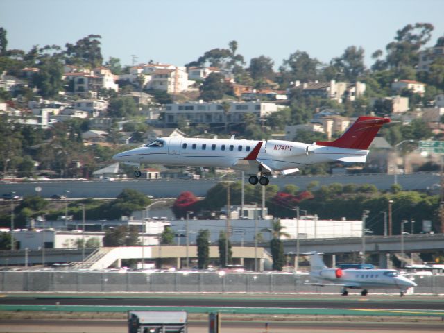 Learjet 45 (N74PT) - Lear 45 landing at Lindbergh Field