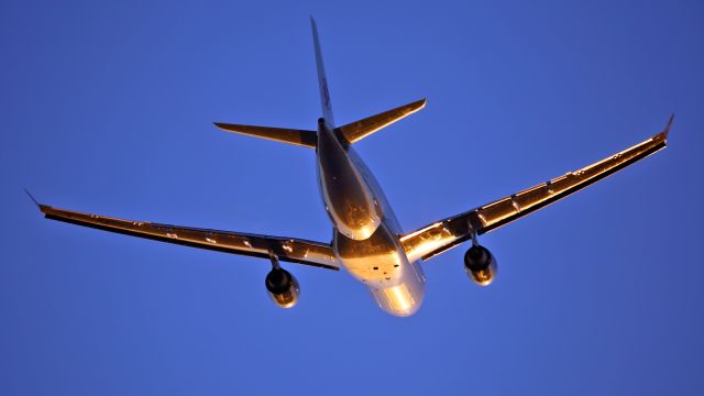 Airbus A330-200 (7T-VJV) - Take-off at sunset.