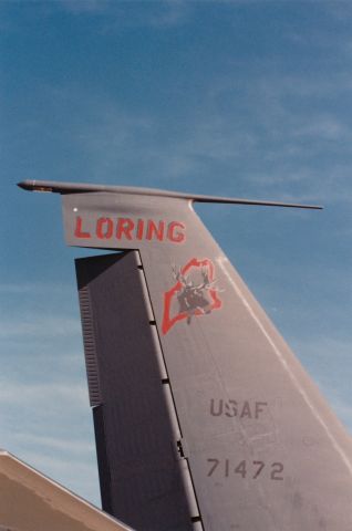 Boeing C-135FR Stratotanker (57-1472) - Tail marking of a KC-135 from Loring AFB  at the Ft. Worths Carswell AFB air show during the mid 1980s