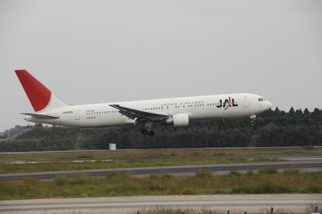 BOEING 767-300 (JA8266) - Landing at NRT Airport Runway 16L on 2011/10/9