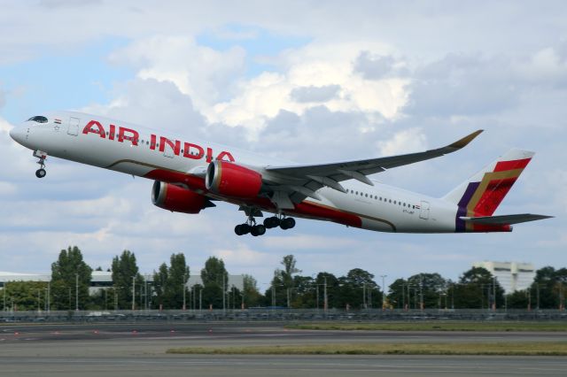 Airbus A350-900 (VT-JRF) - Airborne off rwy 27R on 4-Sep-24 operating flight AIC112 to VIDP on its first visit to EGLL.