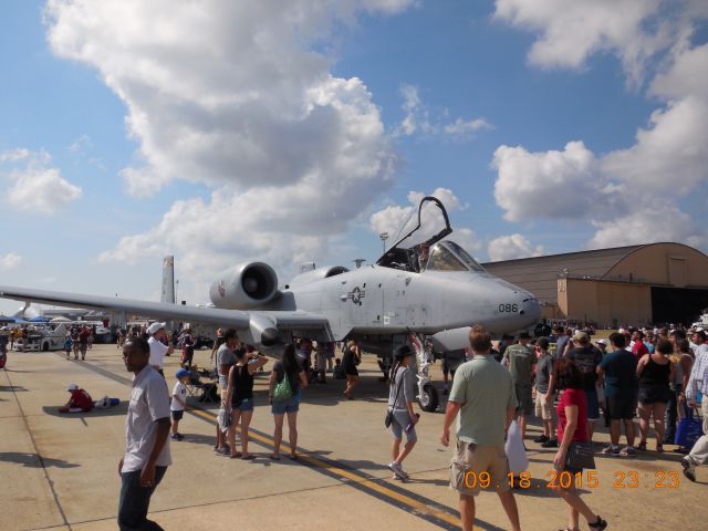 Fairchild-Republic Thunderbolt 2 — - A United States Air Force Fairchild A-10 On Display At Andrews Airshow 2015