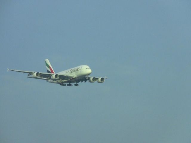 Airbus A380-800 — - Taken from Jurys Inn Hotel at Heathrow