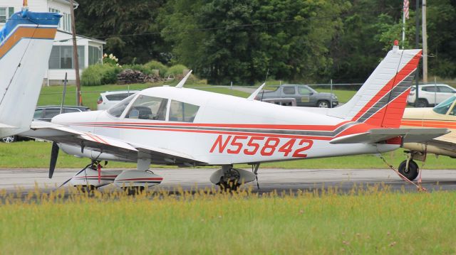 Piper Cherokee (N55842) - Parked at Orange County Airport, 28 August 2021.