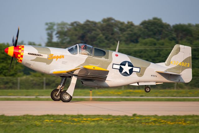 TITAN T-51 Mustang (N751TA) - Rolling out on runway 36 at EAA Airventure 2019.