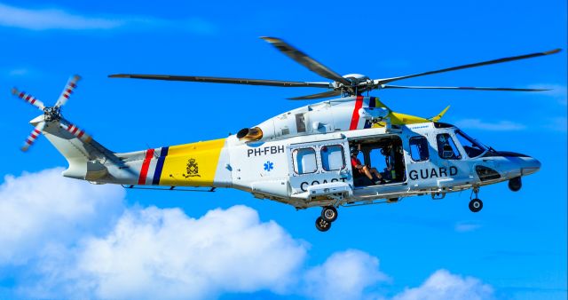 PH-FBH — - Coast Guard chopper PH-FBH returning from a patrol flight of the SSS island and landing at the helipad at the island of St St. Maarten.