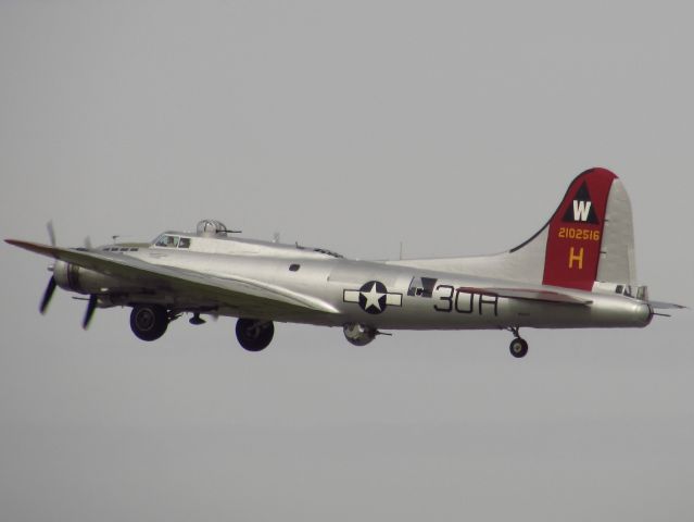 Boeing B-17 Flying Fortress — - The B17 "Aluminum Overcast" departing for a tour over Long Beach