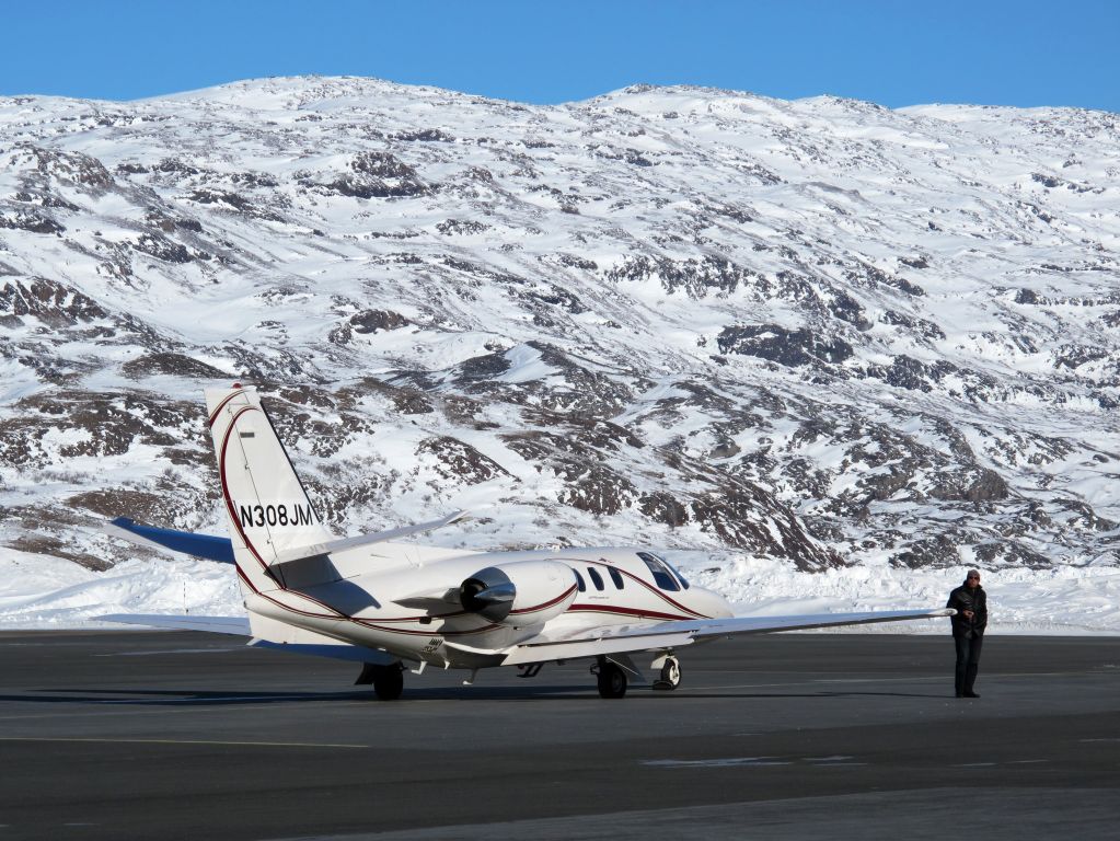 Cessna Citation 1SP (N308JM) - Fuel stop at at Narsarsuaq, Greenland yesterday. Breathtaking views.