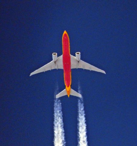 BOEING 777-200LR (408) - Heading to Los Angeles from  Seattle as seen from Carson City, NV