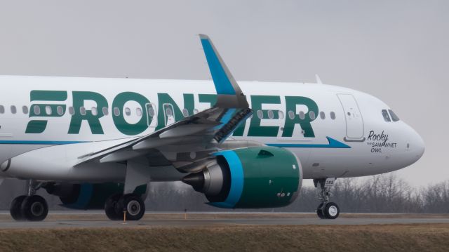 Airbus A320neo (N389FR) - Brand new 23 day old neo at Buffalo