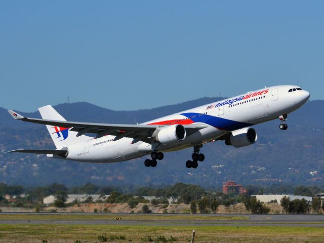 Airbus A330-300 (9M-MTA) - Getting airborne off runway 23 for flight home to Kuala Lumpur. Thursday 12th April 2012.