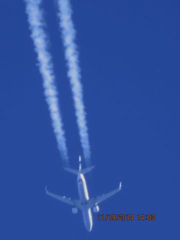 Boeing 737-900 (N403AS) - Alaska Airlines flight 38 from SEA to FLL over Baxter Springs Kansas (78KS) at 35,000 feet.