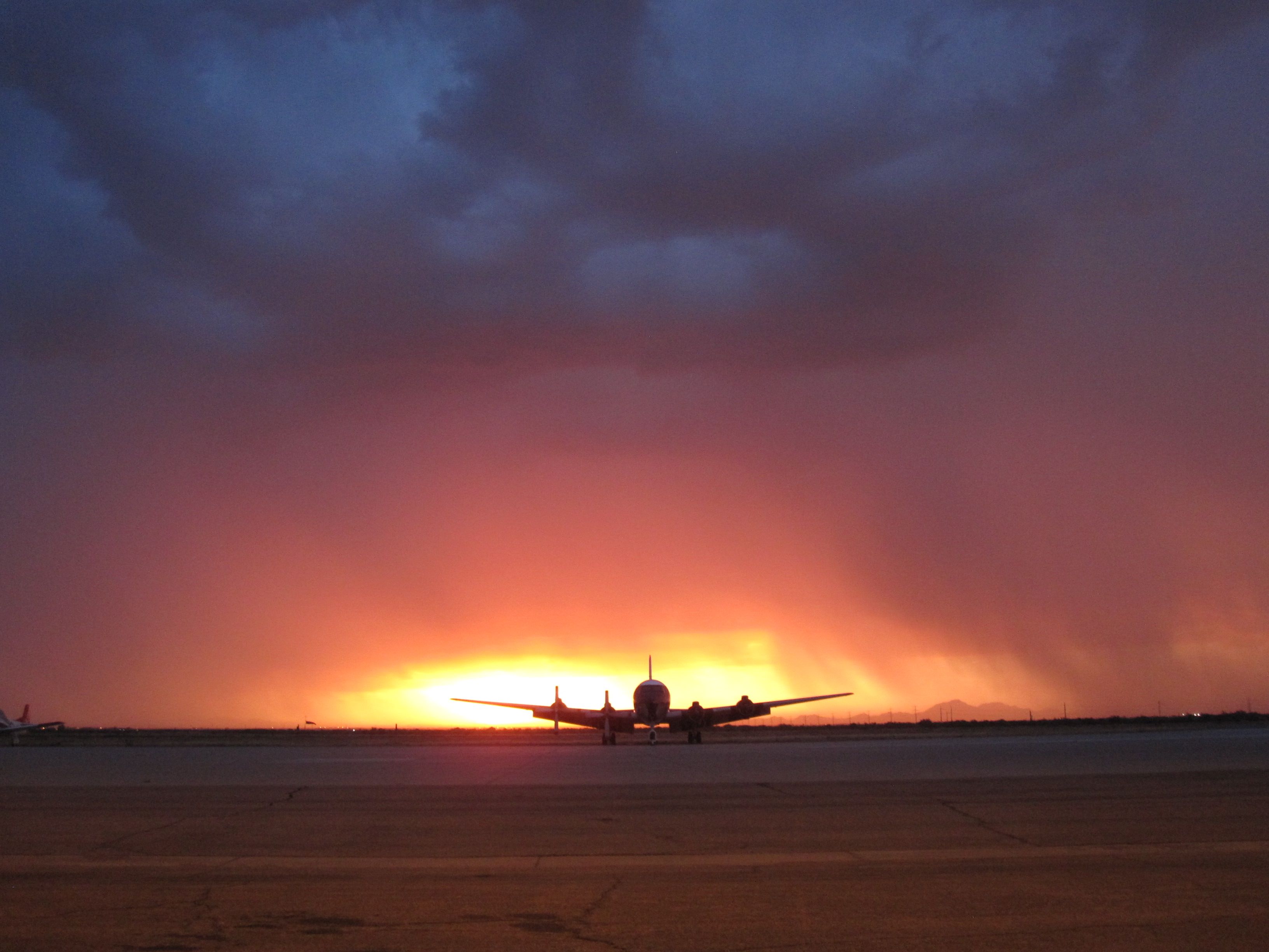 N4887C — - Beauty in the midst of a storm while grounded at Coolidge, AZ