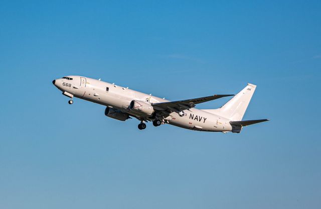 N568 — - This Navy P-8 was doing touch-and-goes at Lexington's Bluegrass Airport late afternoon.