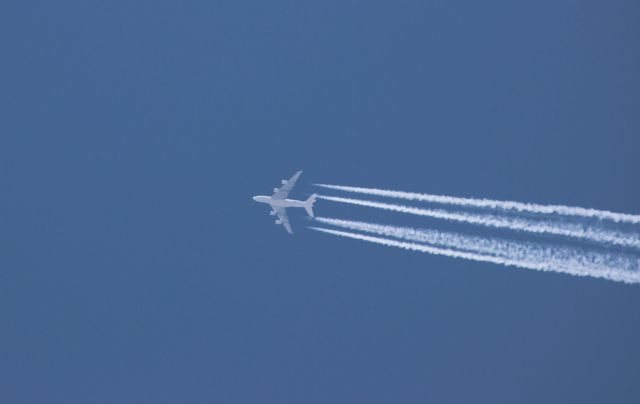 Airbus A380-800 — - Following the August 21, 2017 eclipse this A380 flew over our viewing site near Rexburg ID.