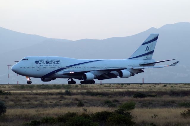 Boeing 747-200 (4X-ELB) - El Al unusual visitor in Athens. B747 diverted en route to JFK.