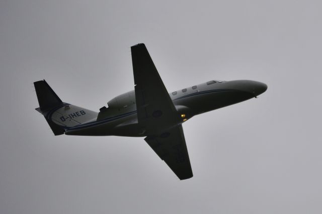 Cessna Citation CJ1 (D-IHEB) - Silver Cloud Air - Cessna 525 CitationJet (D-IHEB) on a dark morning departure from NCL. (Photo May 2016)