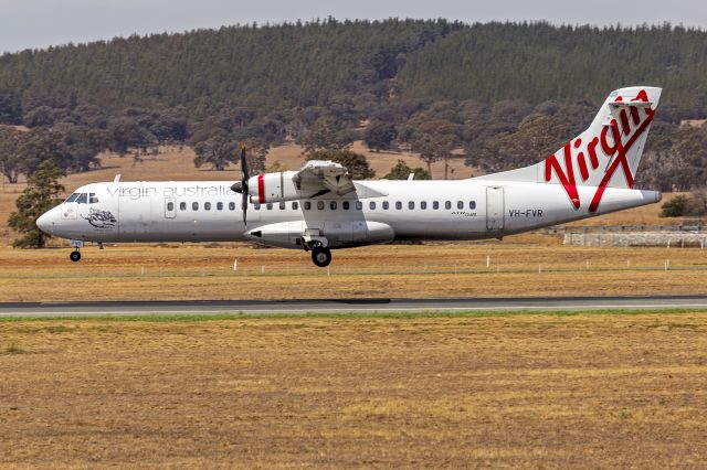 ATR ATR-72 (VH-FVR) - Virgin Australia (VH-FVR) ATR 72-600 landing at Canberra Airport.