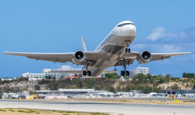 BOEING 767-300 (P4-MES) - Big Boy Bandit departing Princess Juliana Int'l Airport, SXM