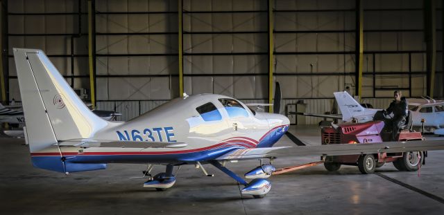 Lancair Columbia 400 (N63TE) - 2006 Columbia 400 being put away after flight from Dallas to Eagle, Colorado.