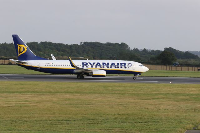 Boeing 737-800 (EI-DHR) - Early evening departure RYR3472 to RZE, photographed from multi-storey car park 