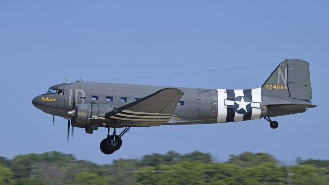 Douglas DC-3 (N74589) - Departing for a flight demo at AirVenture 2023