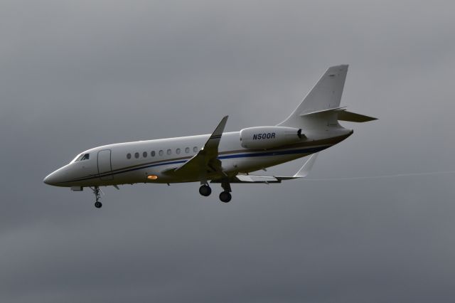 Dassault Falcon 2000 (N500R) - REAL AIR LEASING LLC (NASCAR) on final, runway 20 at KJQF - 10/11/20 