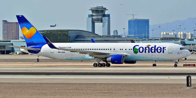 BOEING 767-300 (D-ABUA) - Condor (Thomas Cook) Boeing 767-330/ER D-ABUA (cn 26991/455) - McCarran International Airport (KLAS)br /Las Vegas, Nevadabr /TDelCorobr /April 17, 2014