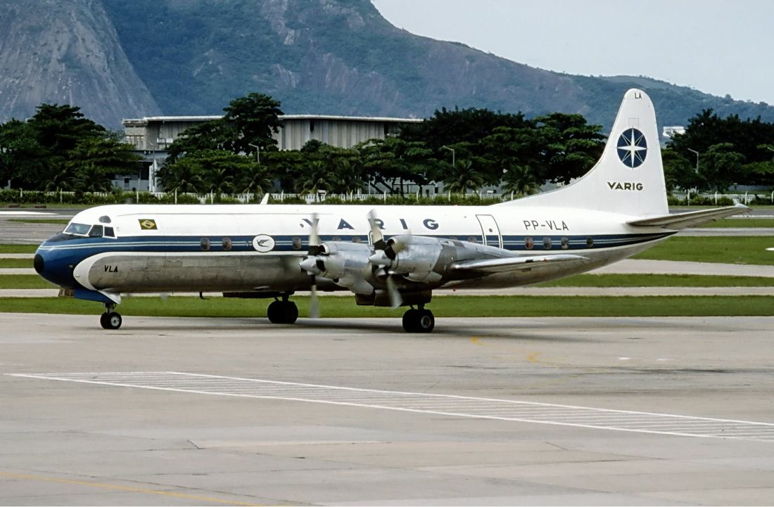 Lockheed L-188 Electra (PP-VLA) - 1991 just landed. Taken with my dads camera when I was 11.