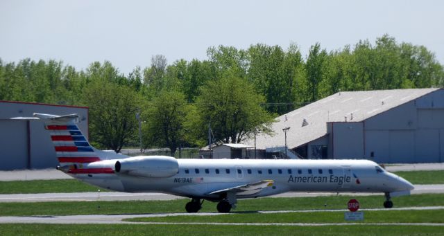 Embraer ERJ-145 (N613AE) - Shown here taxiing is an American Eagle Embraer ERJ-145 in the Spring of 2018.