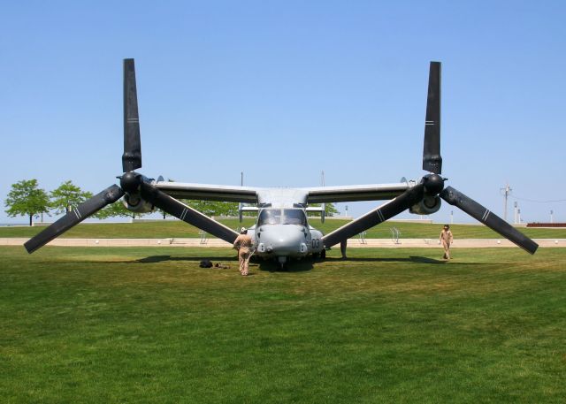 Bell V-22 Osprey (16-6739) - USMC Osprey #03 (166739) on display at Voinovich Park in downtown Cleveland on 10 Jun 2012 for Marine Week Cleveland 2012. Voinovich Park is about ¼ mile west of Burke Lakefront Airport (KBKL).