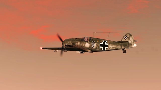 BF109E — - SUNSET!!! :D From IL-2 Sturmovik: 1946. Realistic graphics for "just a game"!!