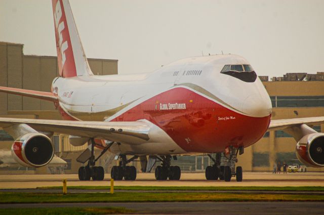 Boeing 747-400 (N744ST) - Global Supertanker 747 taxiing to fight a fire down in San Diego 