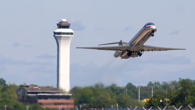 McDonnell Douglas MD-83 (N982TW) - A uniique shot of the MD-80 with the CVG tower... Too bad these awesome jets will be gone in just over a week :-(