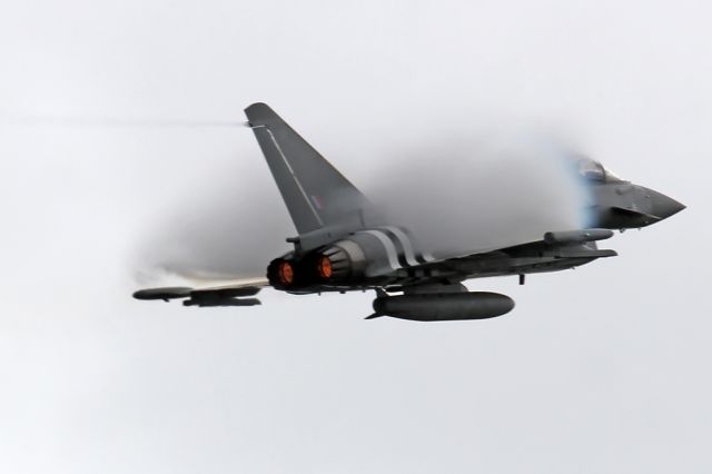 — — - RAF Typhoon during demo flight at RIAT 