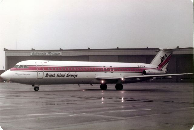 British Aerospace BAC-111 One-Eleven (G-AXLN) - Seen here in Dec-84.  With British Island Airways from Jul-84 to Apr-90 when it became G-EKPT then EI-CCX and 5N-EYI for Oriental Airlines.