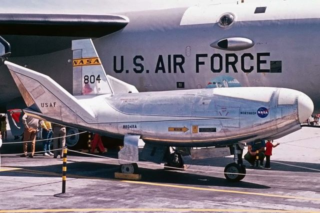 Experimental  (N804NA) - Northrop HL-10 N804NA on display at the May 17, 1972 Edwards AFB Open House, which marked the twenty-fifth anniversary of the Air Force. It had made the last of its thirty-seven flights on July 17, 1970, with Major Peter Hoag at the controls.