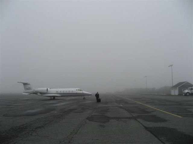 Learjet 60 (N8271) - End of our day after ILS approach down to minimums in Nantucket.