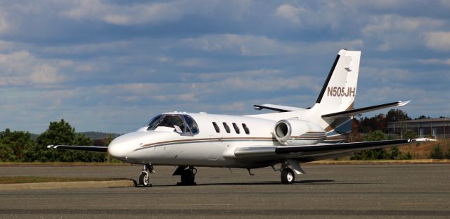 Cessna Citation 1SP (N505JH) - Catching some tarmac time is this 1979 Cessna Citation 1SP in the Autumn of 2021.