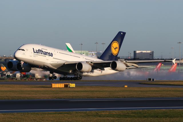 Airbus A380-800 (D-AIML) - DLH441 continuing the IAH-FRA service after a medical diversion to Manchester.