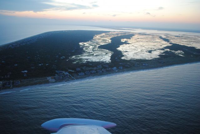 Beechcraft Bonanza (36) (N1116A) - Bald Head Island, North Carolina - looking west at 700 feet