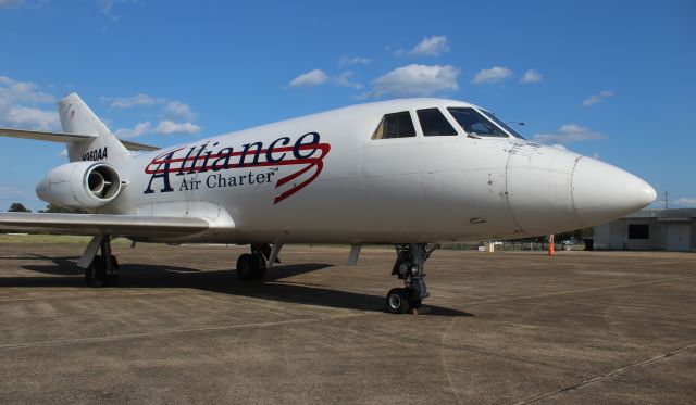 Dassault Falcon 20 (N960AA) - A 1968 model Dassault / SUD Fan Jet Falcon 20C on the ramp at Northeast Alabama Regional Airport, Gadsden, AL - September 23. 2019.