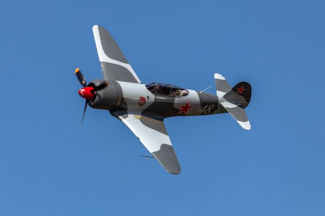 YAKOVLEV Yak-3 (F-AZZK) - F-AZZK - Yakovlev Yak-3U flyover at the Airfield EDRV - Wershofen/Eifel