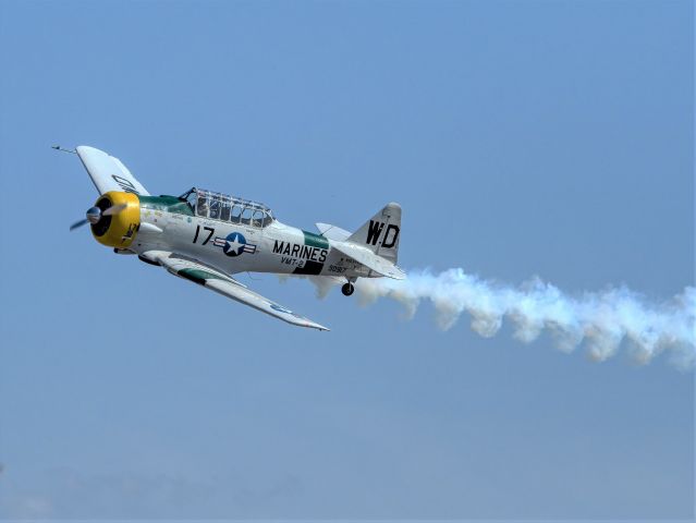 N1038A — - John Collver in his  North American SNJ-5 performing at Planes of Fame Airshow May 04, 2019. Chino CA